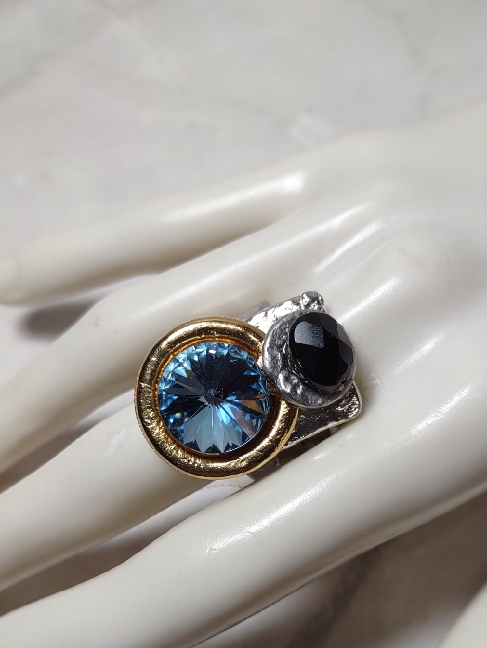 J. Jansen Bold Mixed Media Adjustable Ring